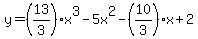 y=%2813%2F3%29x%5E3-5x%5E2-%2810%2F3%29x%2B2