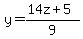y=%2814z%2B5%29%2F9