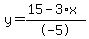 y=%2815-3%2Ax%29%2F-5