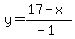 y=%2817-x%29%2F%28-1%29
