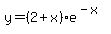 y=%282%2Bx%29e%5E%28-x%29