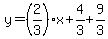 y=%282%2F3%29x%2B4%2F3%2B9%2F3