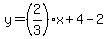 y=%282%2F3%29x%2B4-2