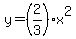 y=%282%2F3%29x%5E2