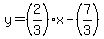 y=%282%2F3%29x-%287%2F3%29