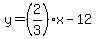 y=%282%2F3%29x-12
