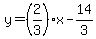 y=%282%2F3%29x-14%2F3