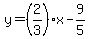 y=%282%2F3%29x-9%2F5