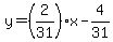 y=%282%2F31%29x-4%2F31