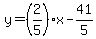 y=%282%2F5%29x-41%2F5