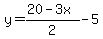 y=%2820-3x%29%2F2-5