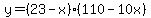 y=%2823-x%29%28110-10x%29