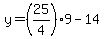 y=%2825%2F4%299-14