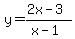 y=%282x-3%29%2F%28x-1%29