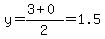 y=%283%2B0%29%2F2=1.5