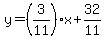 y=%283%2F11%29x%2B32%2F11