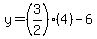 y=%283%2F2%29%284%29-6
