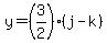y=%283%2F2%29%28j-k%29