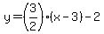 y=%283%2F2%29%28x-3%29-2