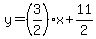 y=%283%2F2%29x%2B11%2F2