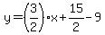 y=%283%2F2%29x%2B15%2F2-9