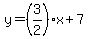 y=%283%2F2%29x%2B7