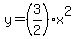 y=%283%2F2%29x%5E2
