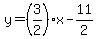 y=%283%2F2%29x-11%2F2