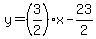 y=%283%2F2%29x-23%2F2