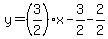 y=%283%2F2%29x-3%2F2-2%2F2