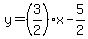 y=%283%2F2%29x-5%2F2