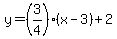 y=%283%2F4%29%28x-3%29%2B2
