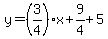y=%283%2F4%29%2Ax%2B9%2F4%2B5