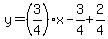y=%283%2F4%29x-3%2F4%2B2%2F4