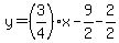 y=%283%2F4%29x-9%2F2-2%2F2