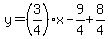 y=%283%2F4%29x-9%2F4%2B8%2F4