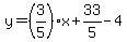 y=%283%2F5%29x%2B33%2F5-4