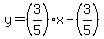 y=%283%2F5%29x-%283%2F5%29