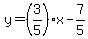 y=%283%2F5%29x-7%2F5