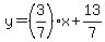 y=%283%2F7%29x%2B13%2F7