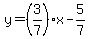 y=%283%2F7%29x-5%2F7%29