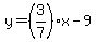 y=%283%2F7%29x-9