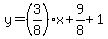 y=%283%2F8%29x%2B9%2F8%2B1