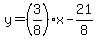 y=%283%2F8%29x-21%2F8