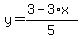 y=%283-3%2Ax%29%2F5