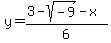 y=%283-sqrt%28-9%29-x%29%2F6