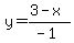 y=%283-x%29%2F%28-1%29