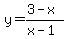 y=%283-x%29%2F%28x-1%29
