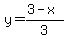 y=%283-x%29%2F3