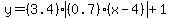 y=%283.4%29abs%28%280.7%29%28x-4%29%29%2B1